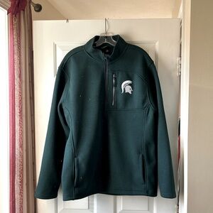 Colosseum Green Michigan State Spartans Pullover Sweatshirt Fleece Green Size XL